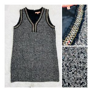 NWOT! Vilagallo Multicolored Navy Tweed Dress Sz 46